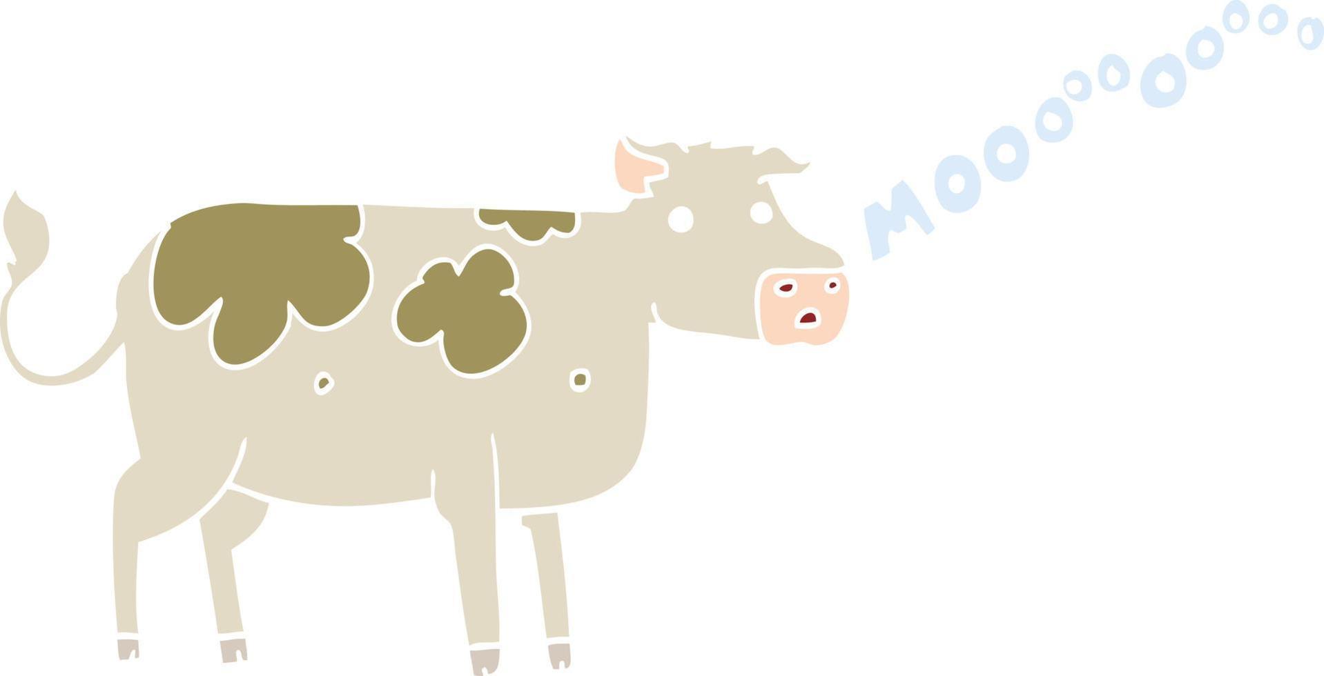 flat color style cartoon cow vector
