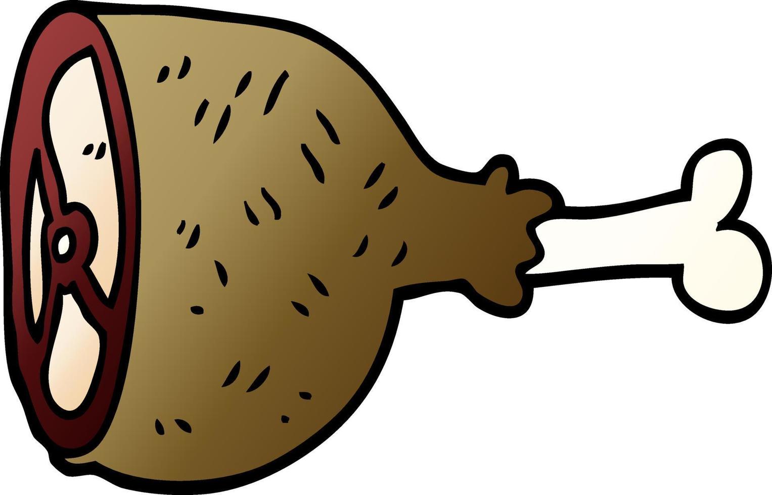 cartoon doodle well cooked meat vector