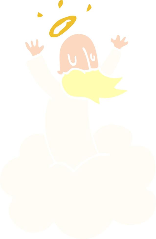 cartoon doodle god on cloud vector