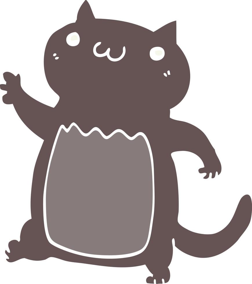 flat color style cartoon cat vector