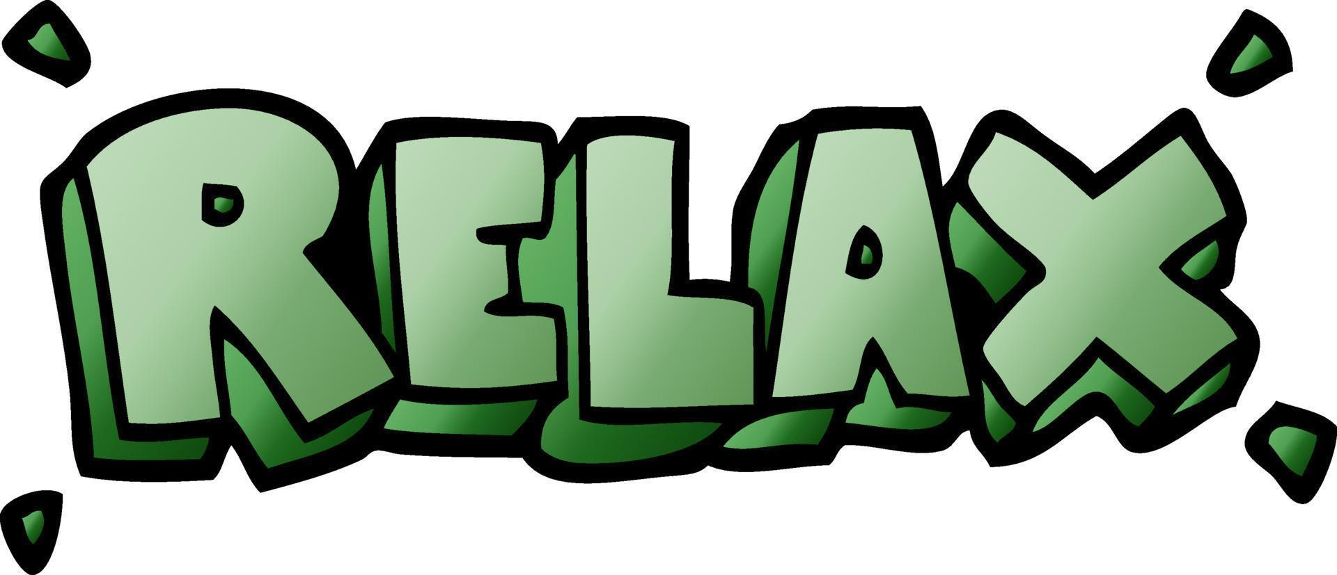 cartoon doodle relax symbol vector