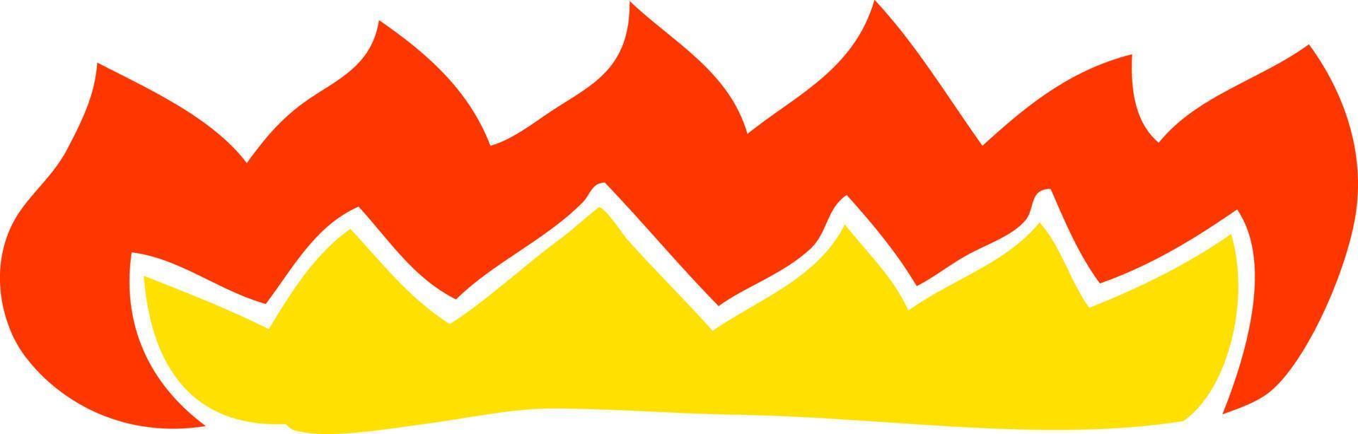 cartoon doodle burning flames vector
