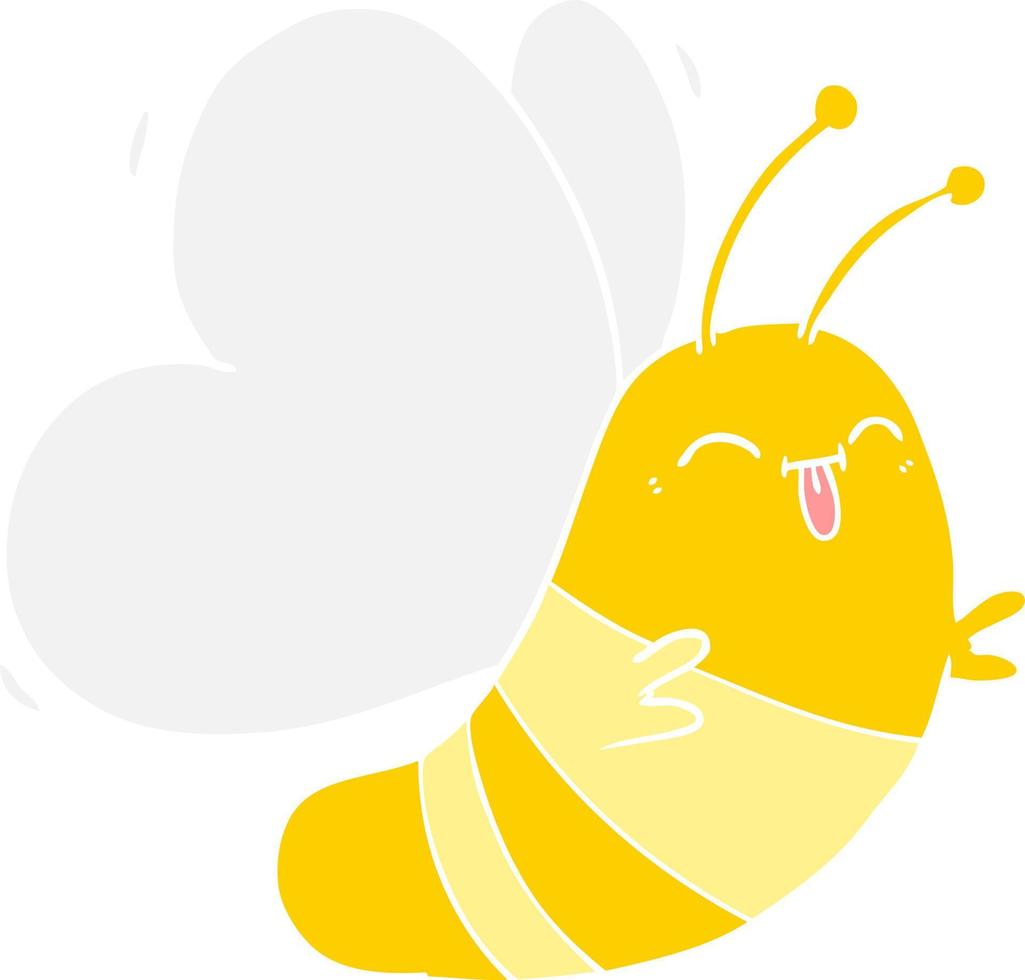 funny flat color style cartoon butterfly vector