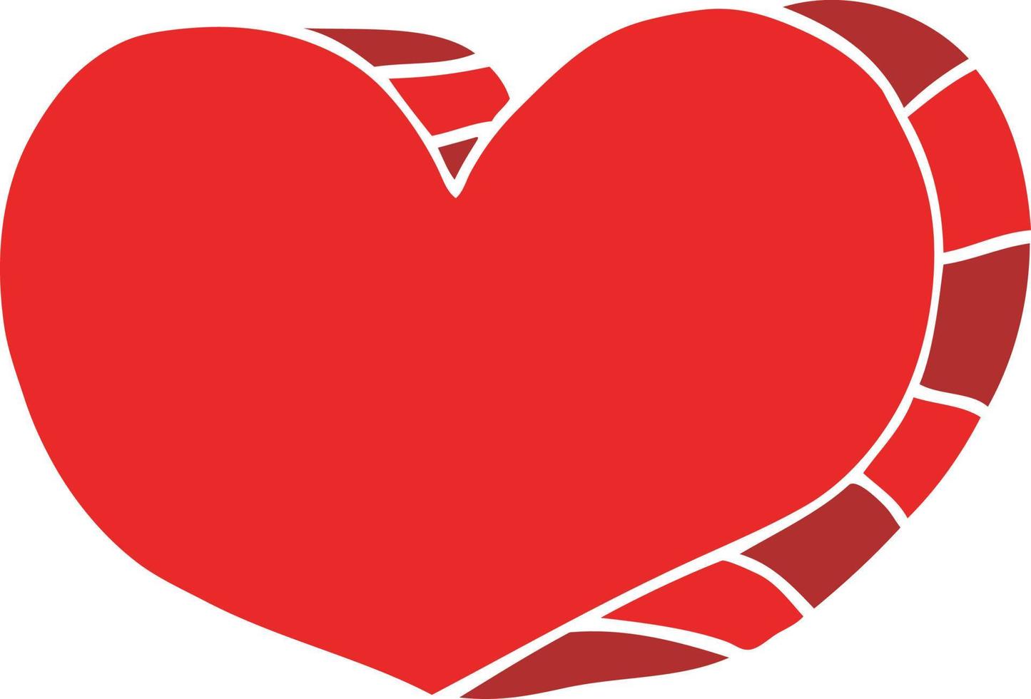 flat color style cartoon love heart vector
