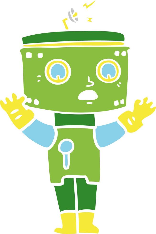 robot de dibujos animados de estilo de color plano vector