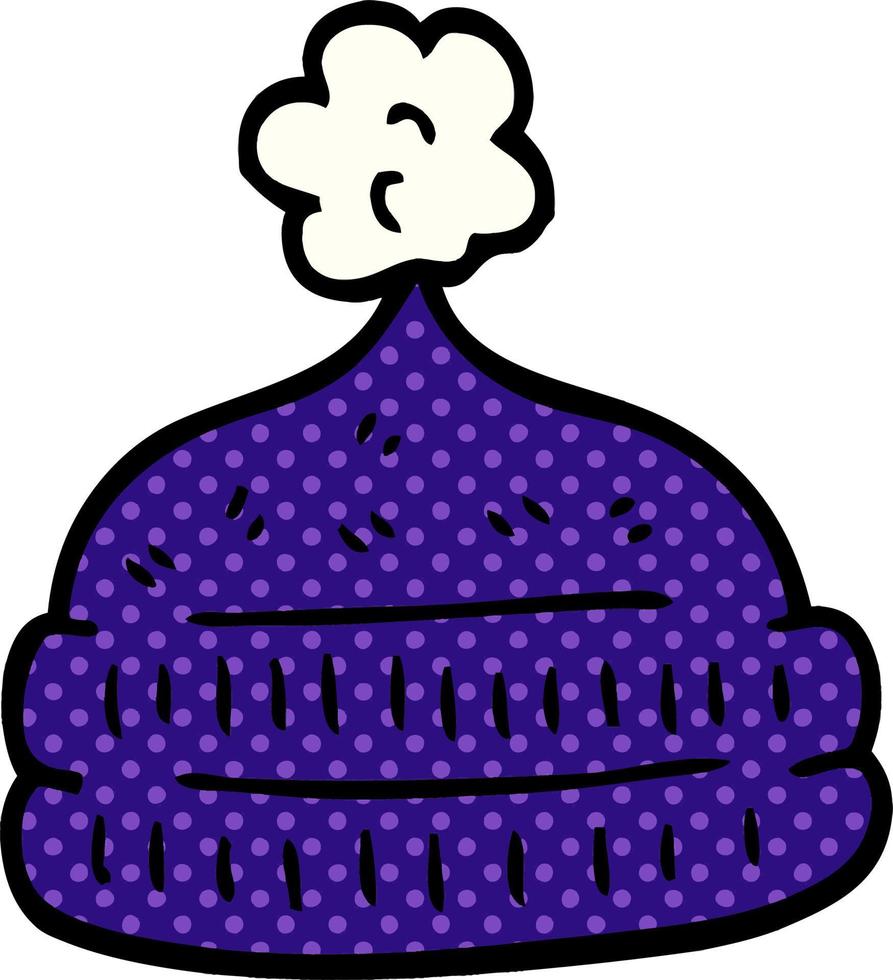 cartoon doodle winter hats vector