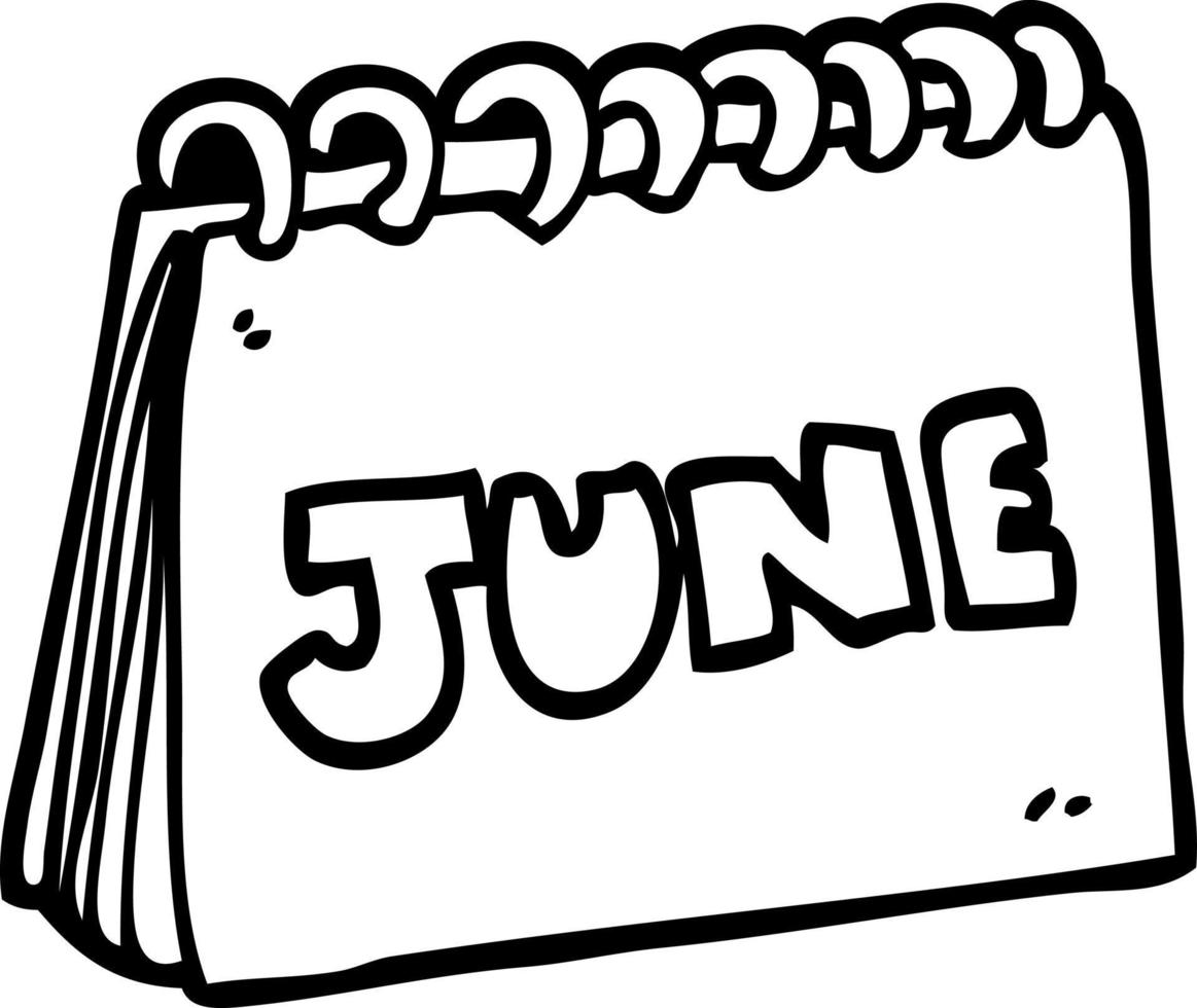 calendario de dibujos animados de dibujo lineal que muestra el mes de junio  12158511 Vector en Vecteezy