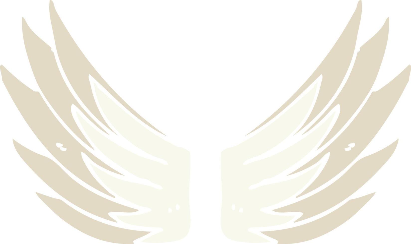 flat color style cartoon wings symbol vector