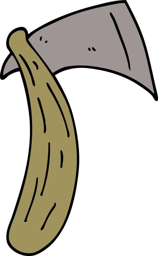 cartoon doodle sharp axe vector