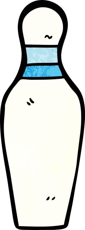 cartoon doodle bowling pin vector