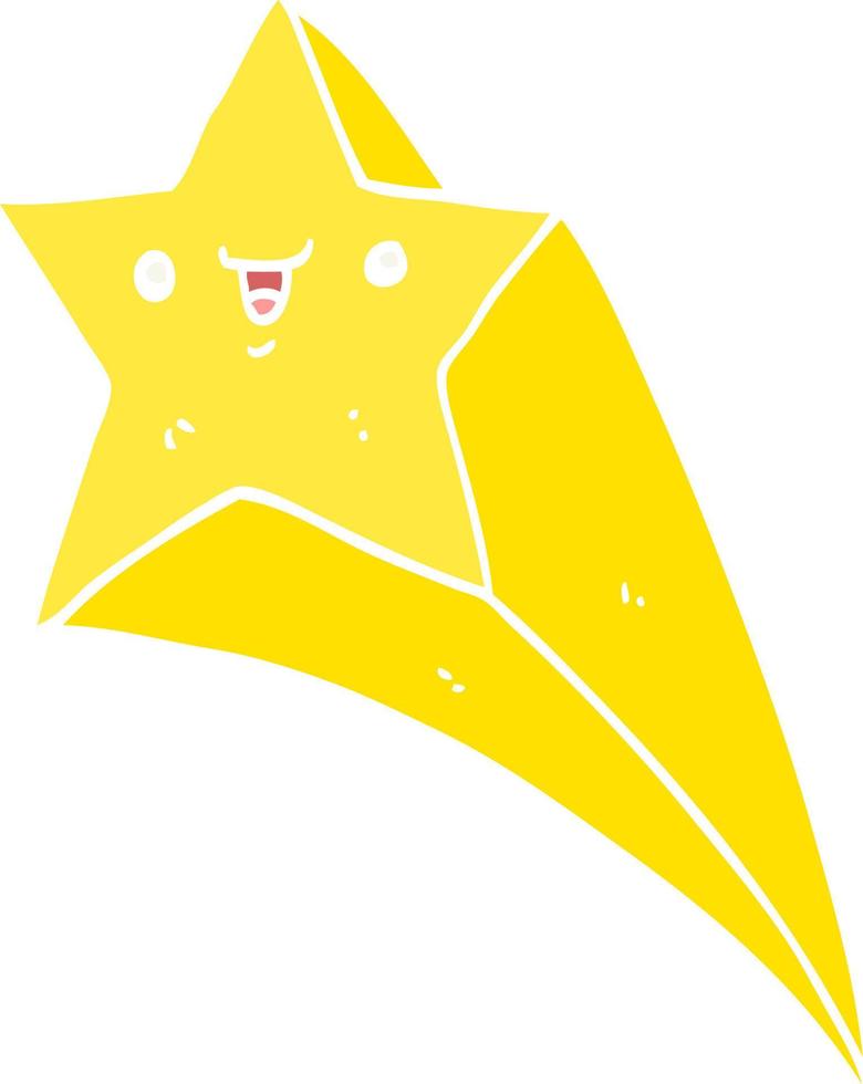 flat color style cartoon shooting star vector