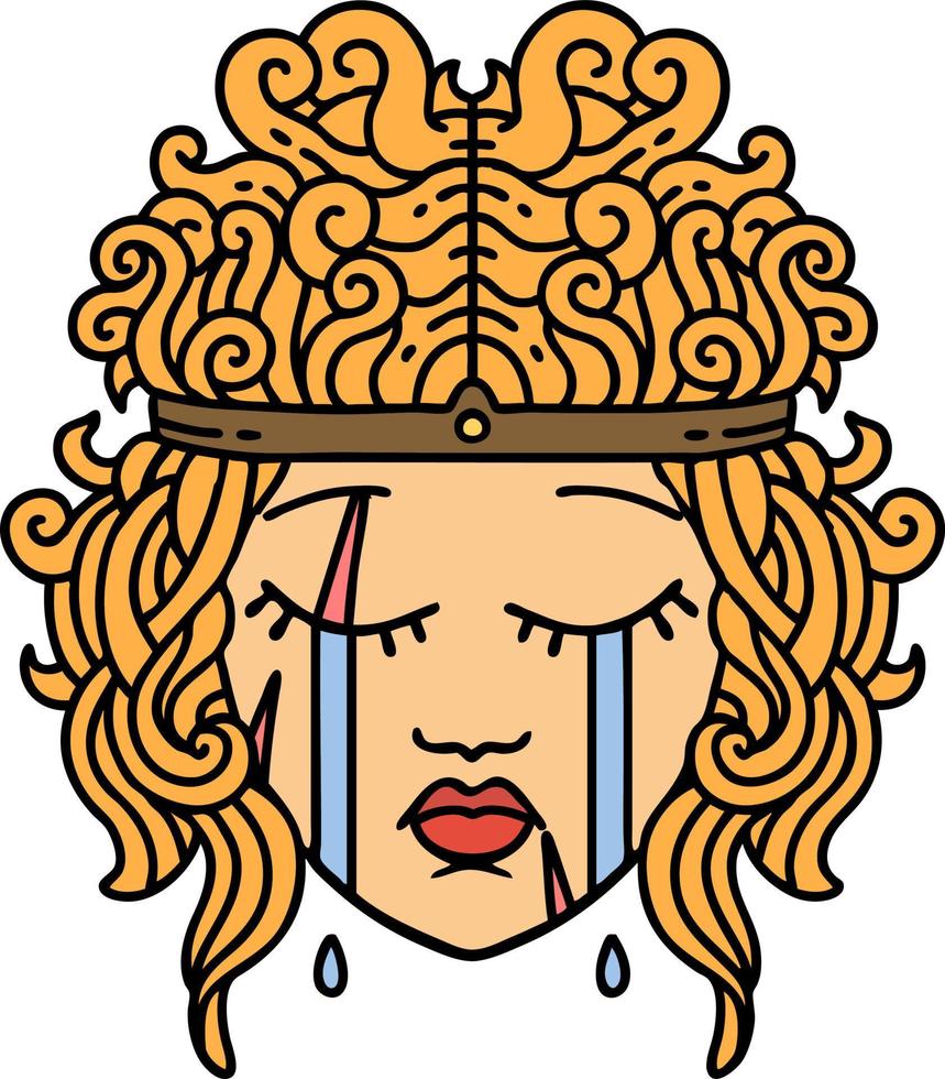 crying human barbarian illustration vector