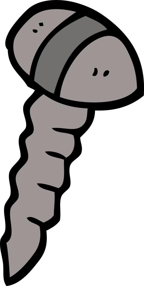 cartoon doodle of a screw vector