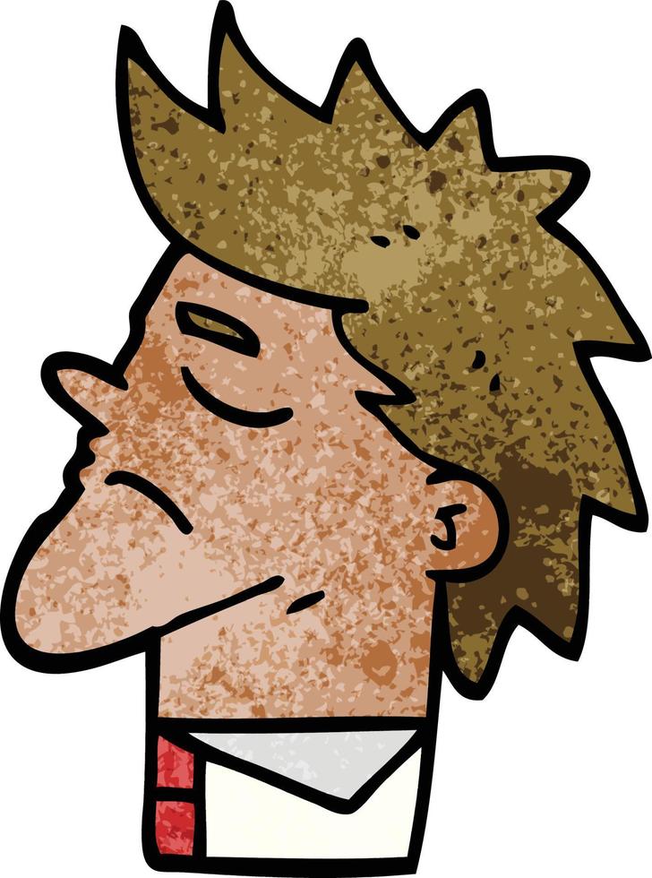 cartoon doodle arrogant man vector