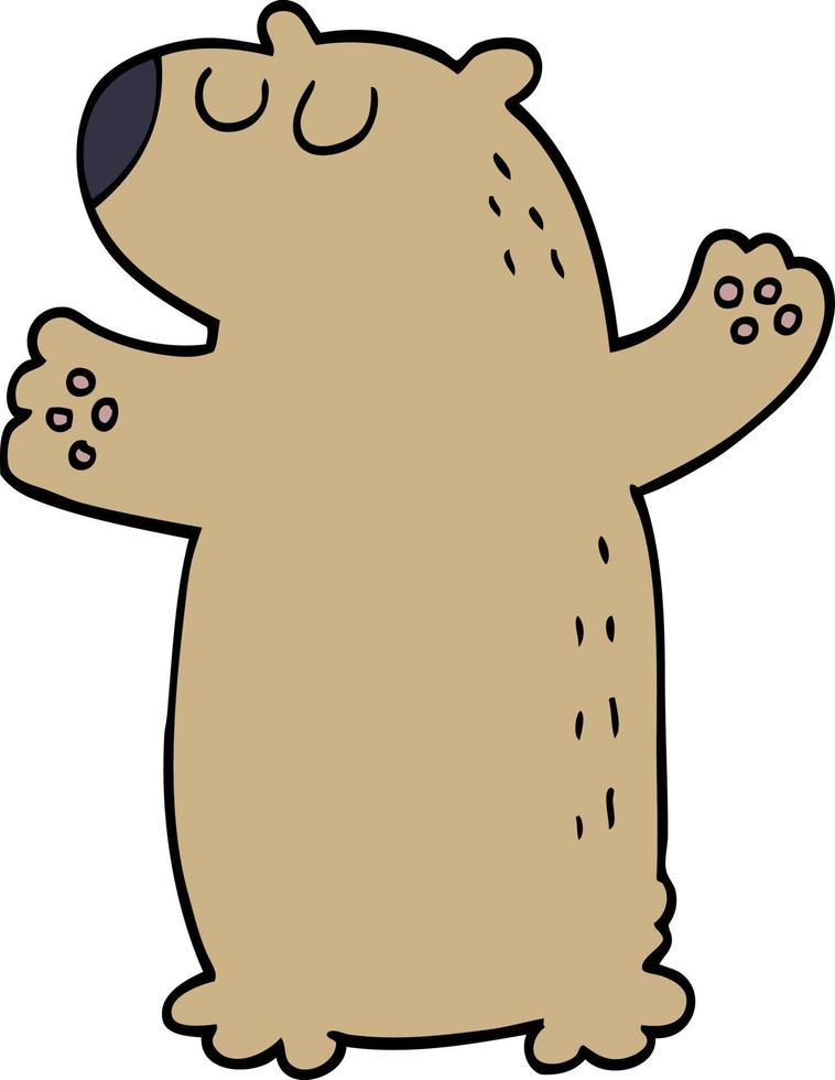 cartoon doodle bear standing vector