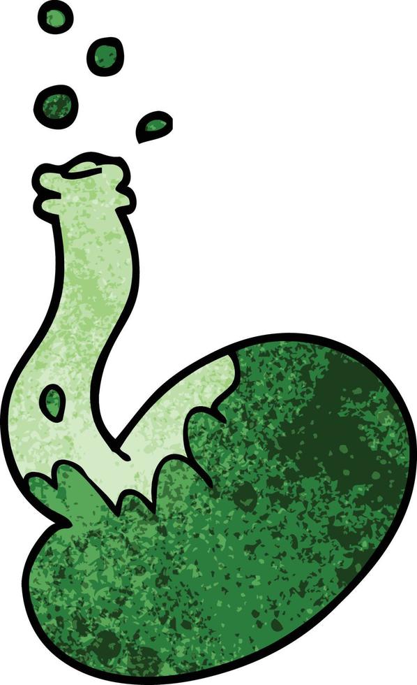 cartoon doodle bubbling chemicals vector
