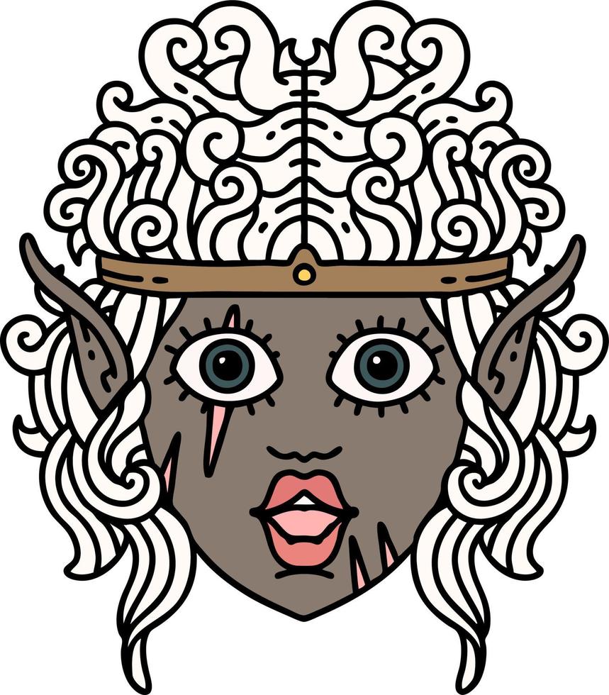 ilustración de cara de personaje bárbaro elfo vector