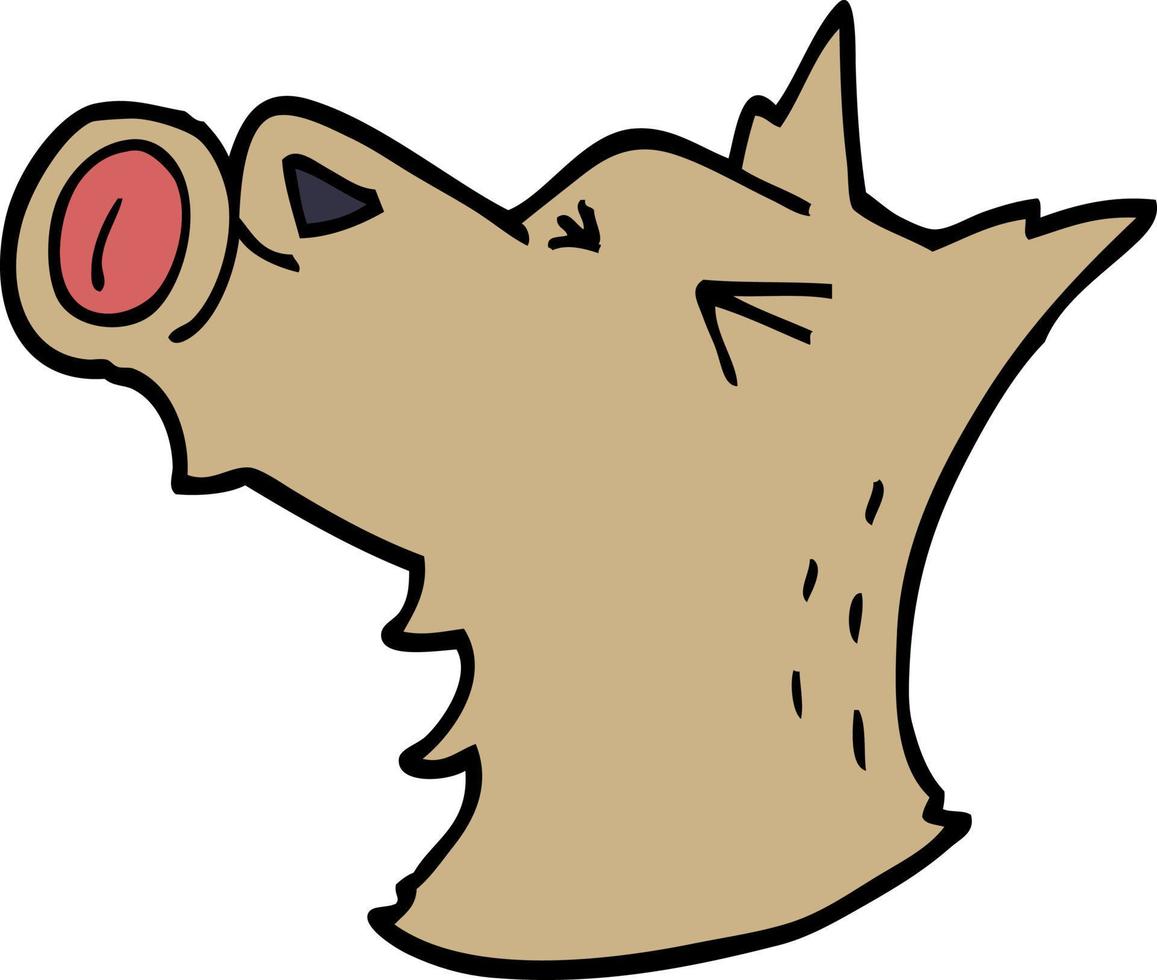 cartoon doodle howling dog vector