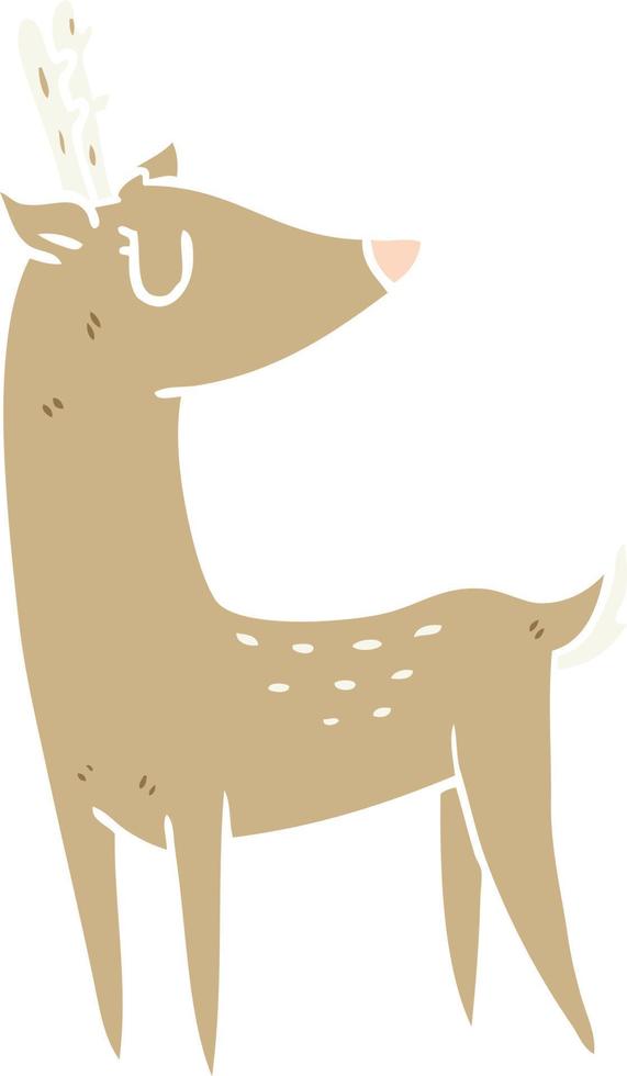 flat color style cartoon deer vector