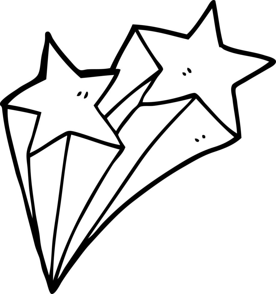 line drawing cartoon stars vector