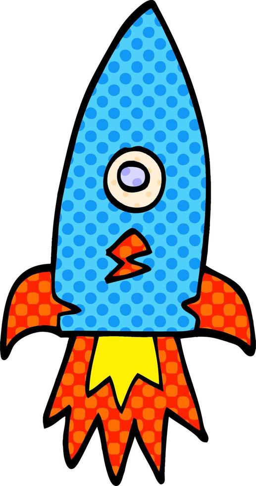 cartoon doodle space rocket vector