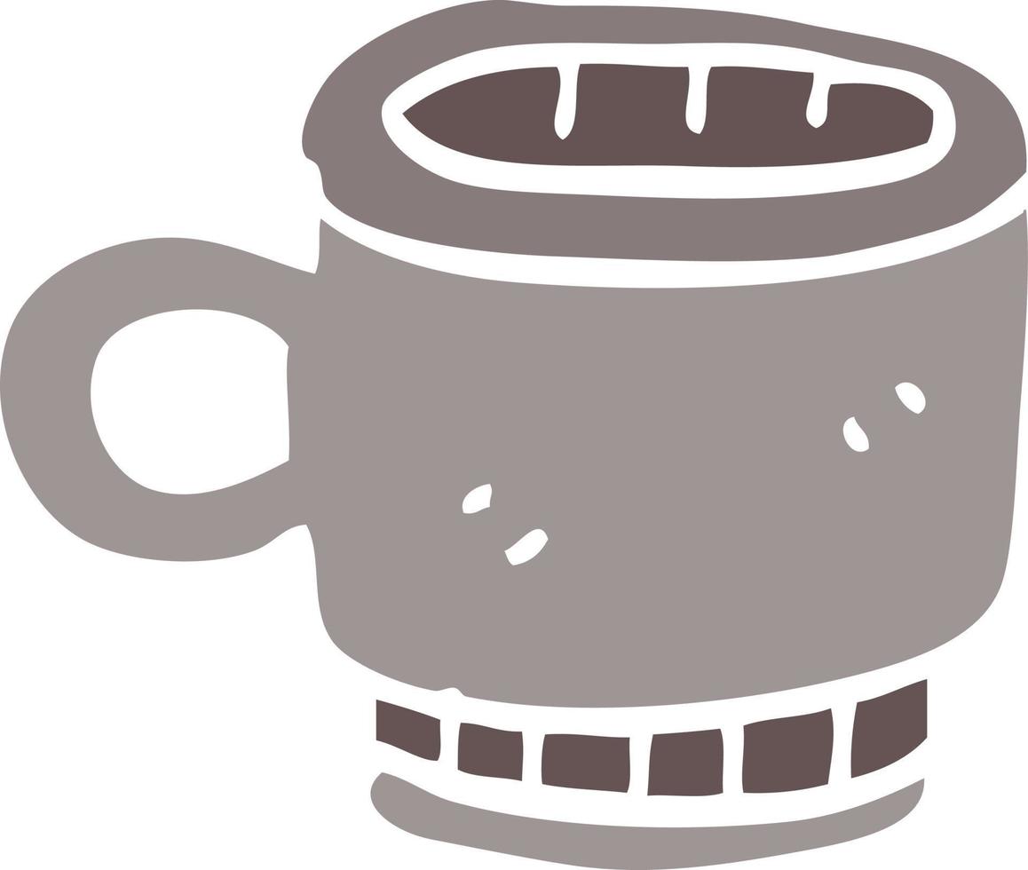 taza de café de garabato de dibujos animados vector