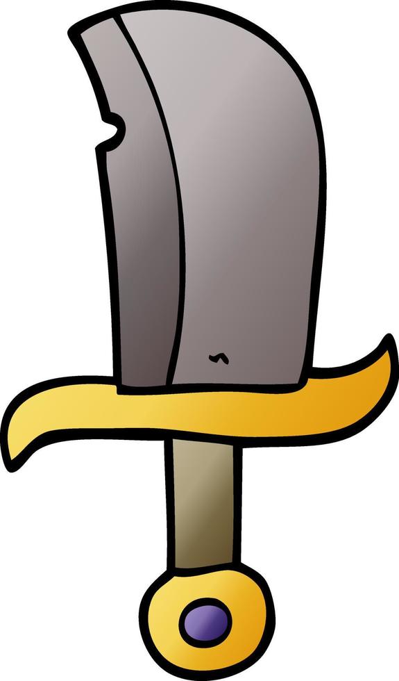 cartoon doodle dagger vector
