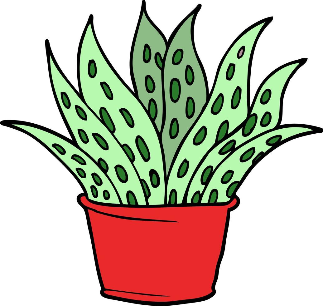 cartoon doodle house plant vector