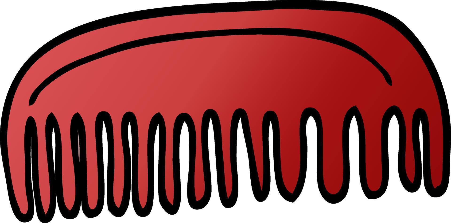cartoon doodle plastic comb vector