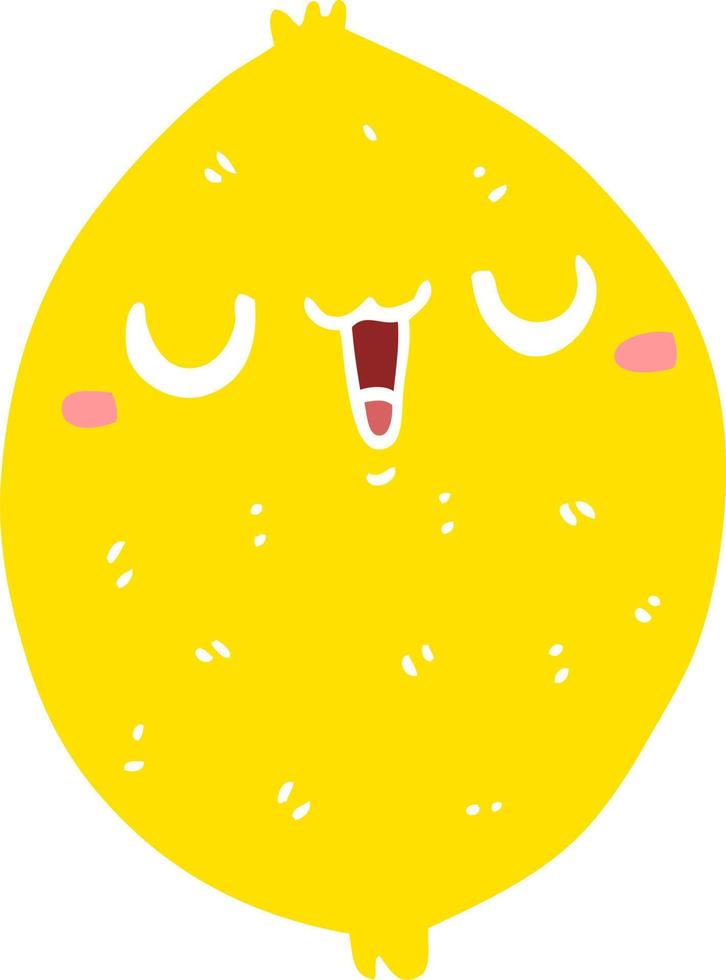flat color style cartoon happy lemon vector