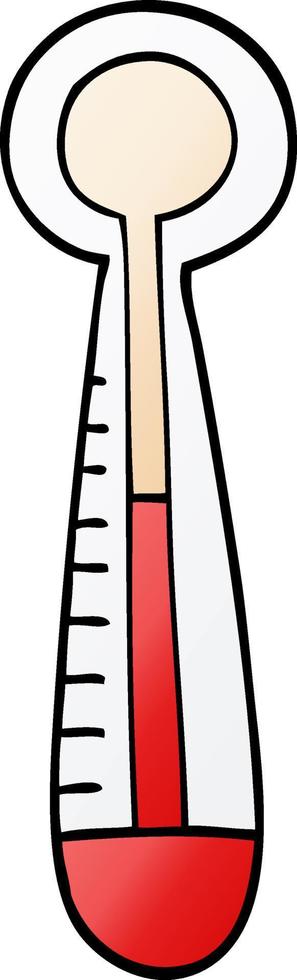 cartoon doodle hot thermometer vector