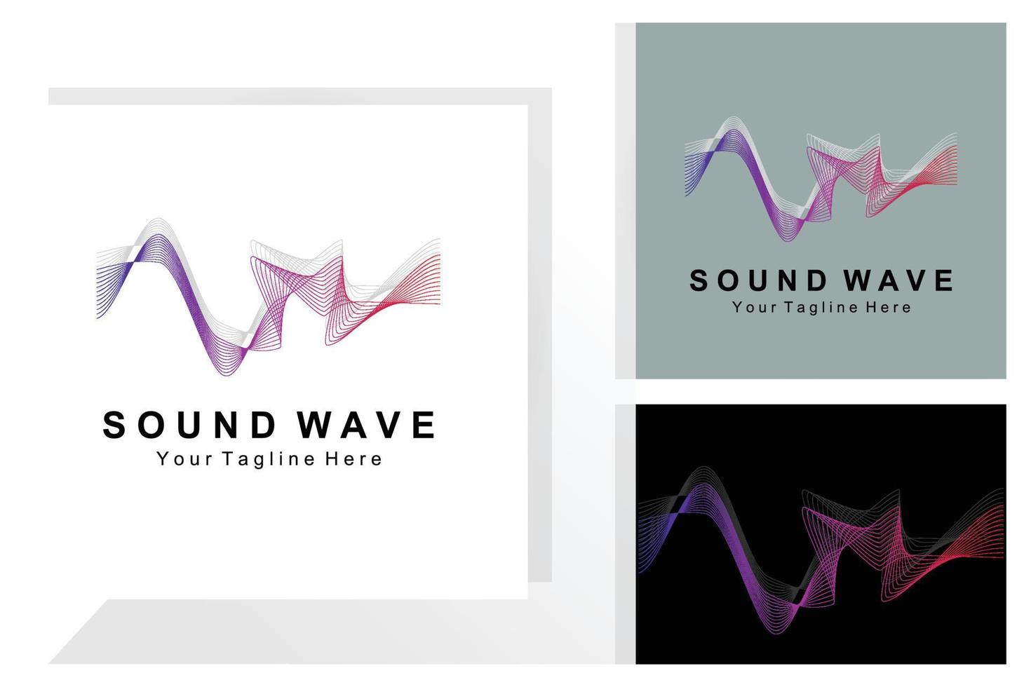 Sound Wave Logo Design, Music Flow Vector, Background Illustration and Wallpaper vector
