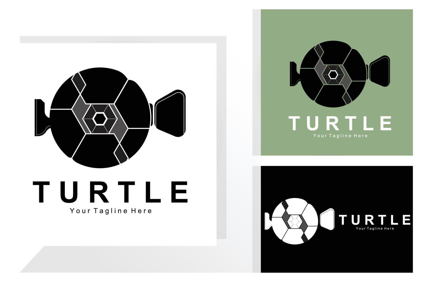 Sea Turtle Logo Design Protected Amphibian Marine Animal Icon Illustration, Vector Brand Corporate Identity