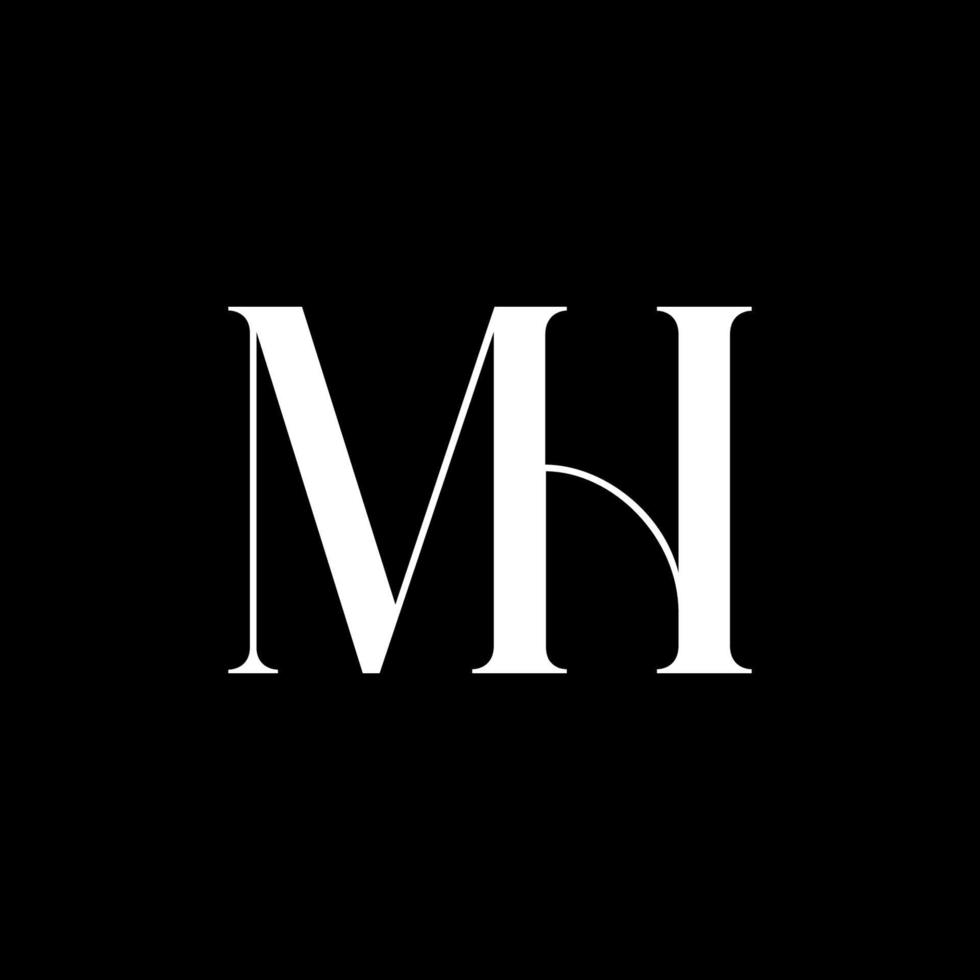 Initial MH Letter Logo Design. MH Logo Design. MH Logo Monogram Design Free Vector Template.