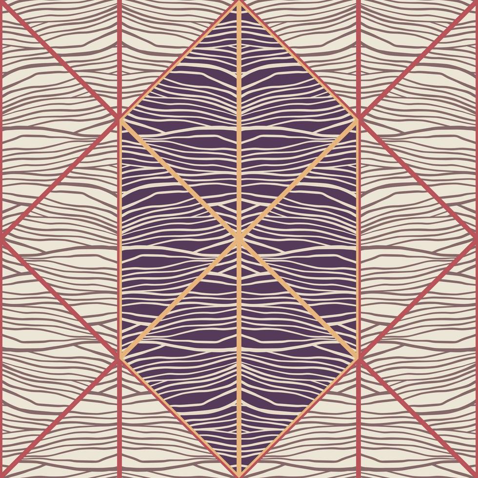 Mosaic of linear geometric seamless patern. Decorative abstract lines ornament. Creative striped design vector