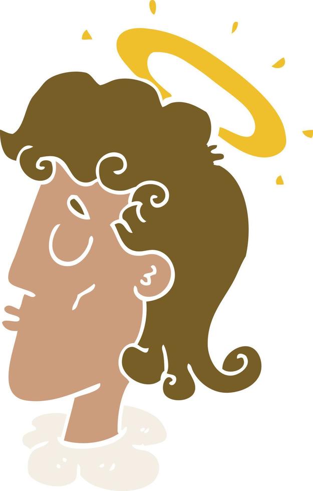 cartoon doodle angel face vector