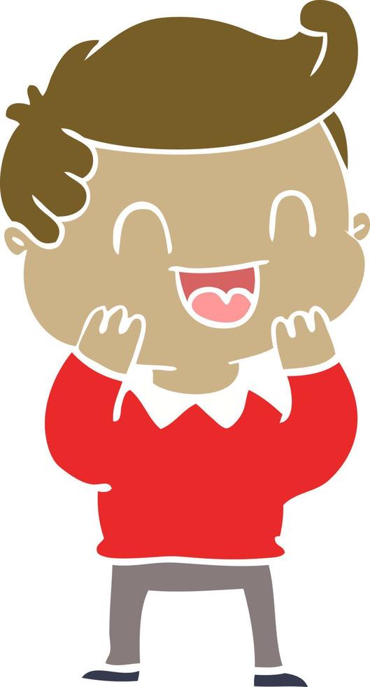 flat color style cartoon happy man vector