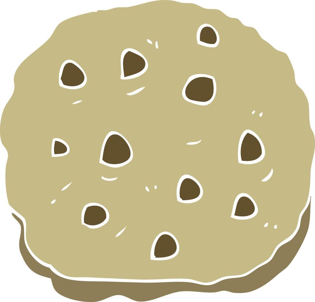 flat color illustration of a cartoon cookie vector