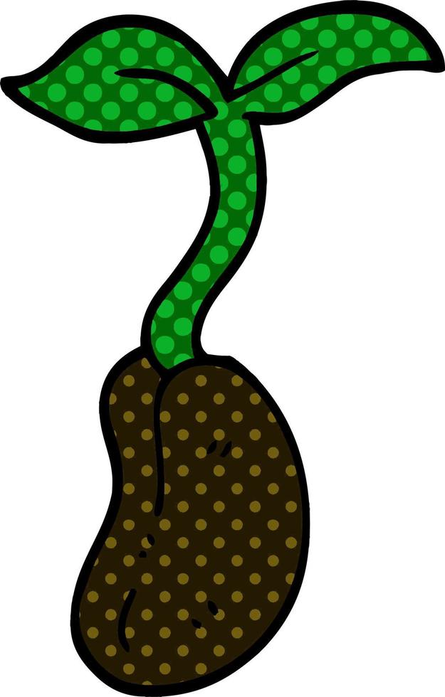 cartoon doodle of a seedling vector