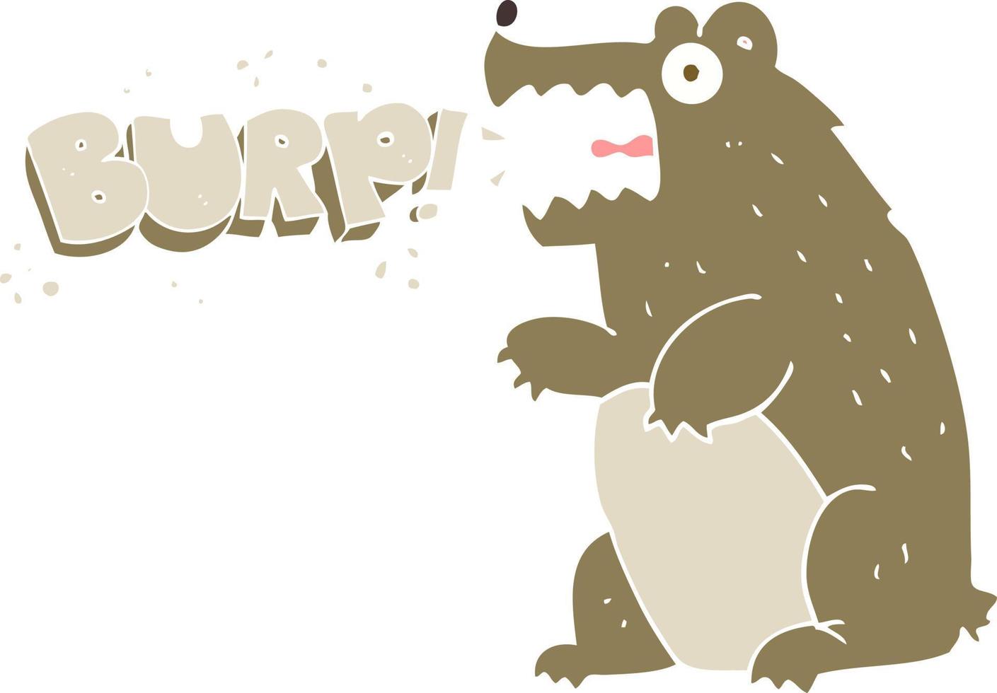 flat color illustration of a cartoon bear vector