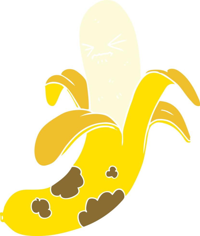 flat color style cartoon rotten banana vector