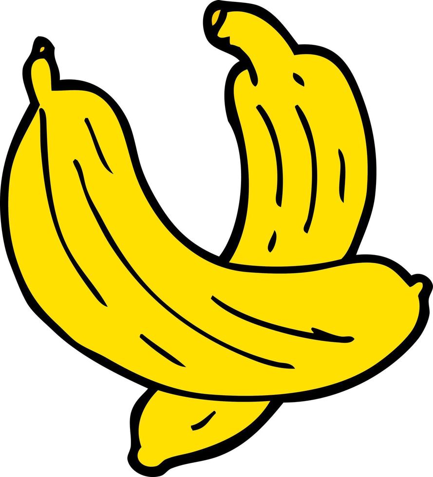 cartoon doodle pair of  bananas vector