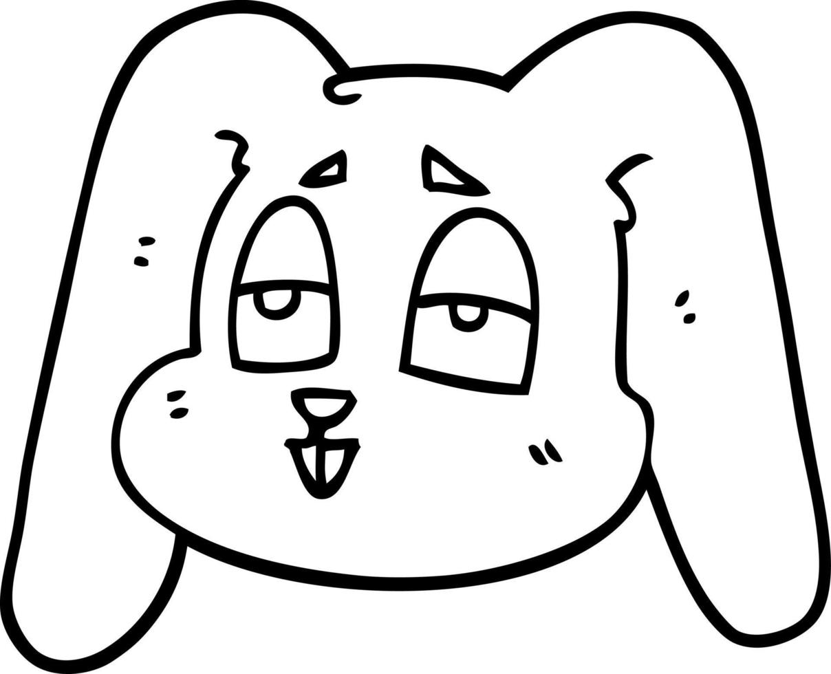 line drawing cartoon bunny rabbit vector