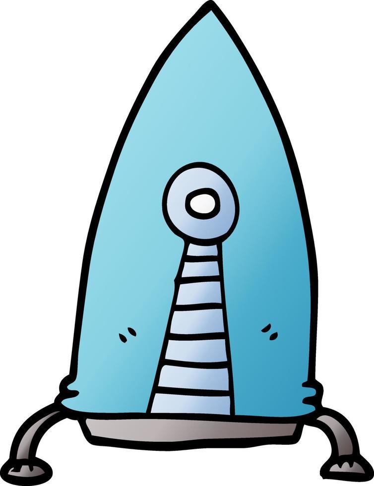 cartoon doodle space rocket vector