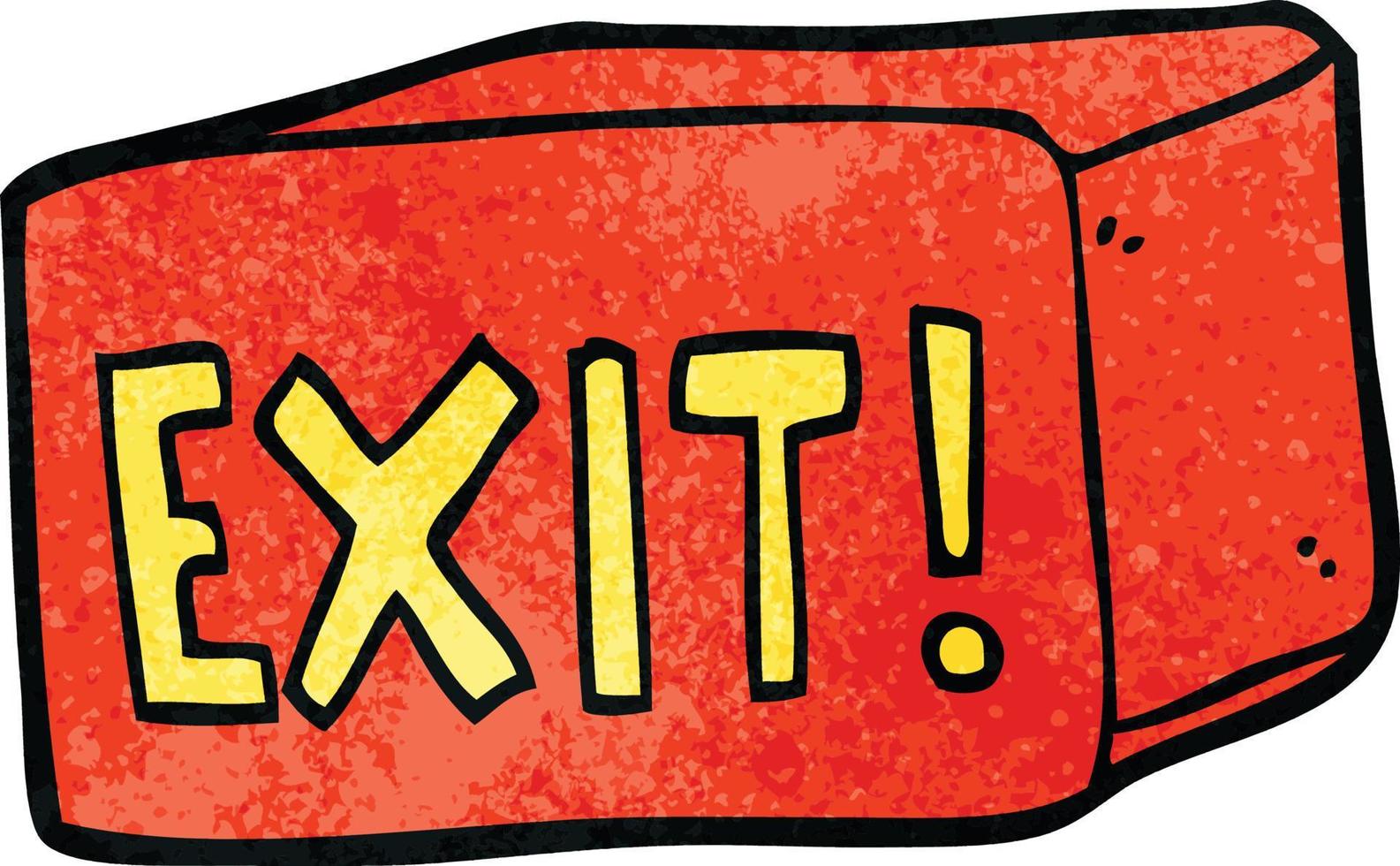 cartoon doodle exit sign vector