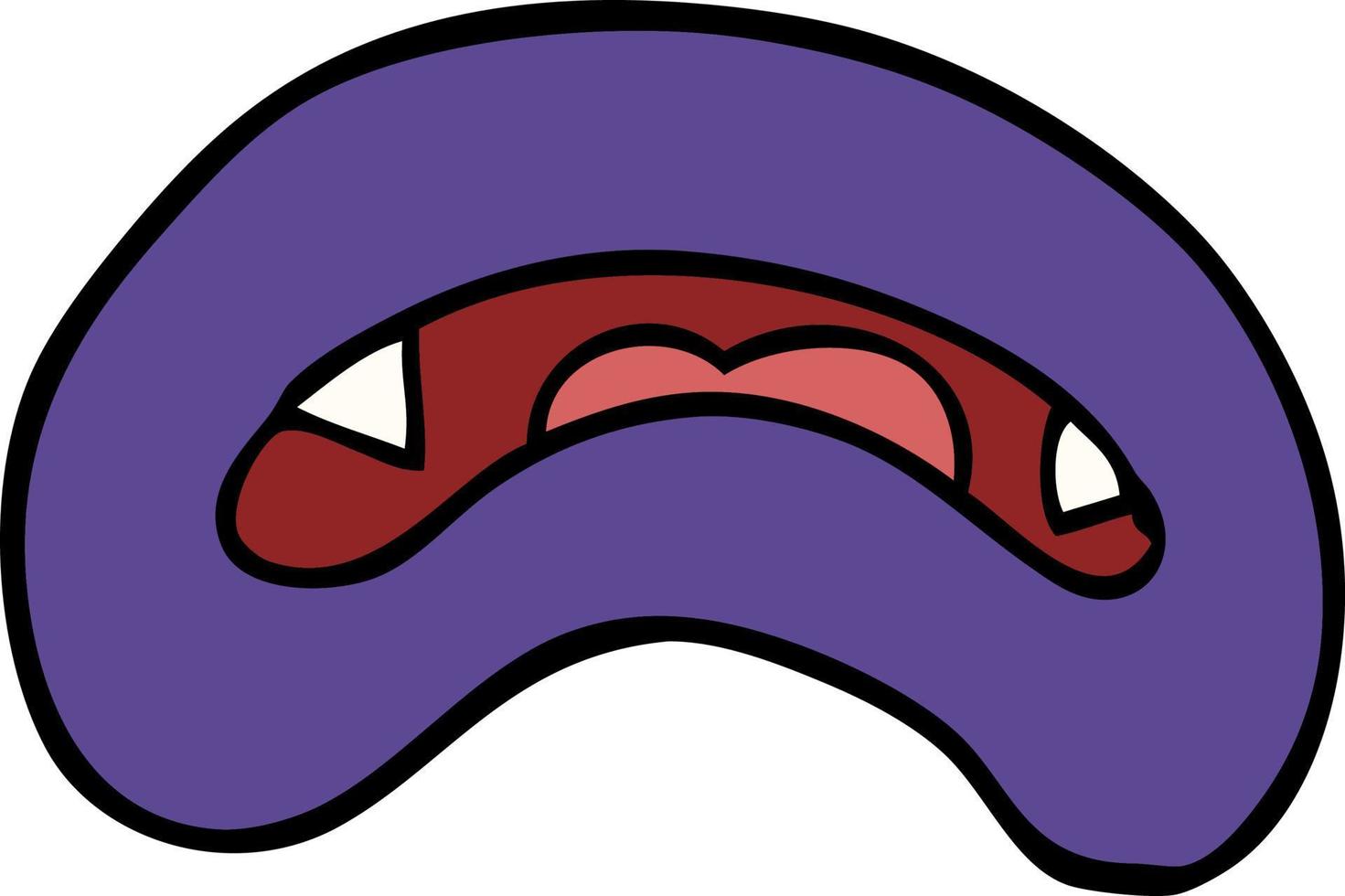 cartoon doodle vampire mouth vector
