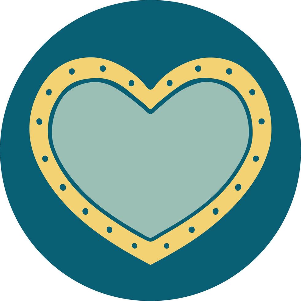 iconic tattoo style image of a heart vector