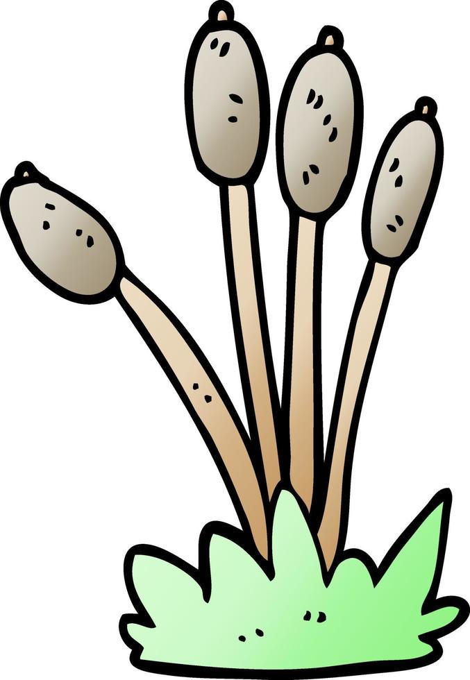 cartoon doodle bed of reeds vector