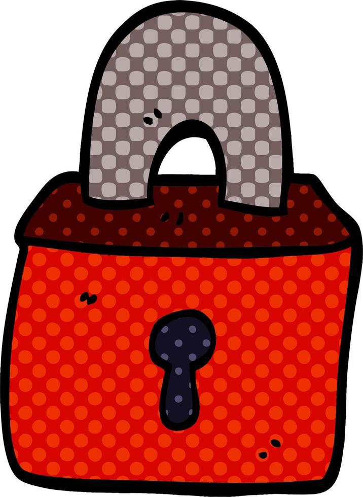 cartoon doodle locked padlock vector