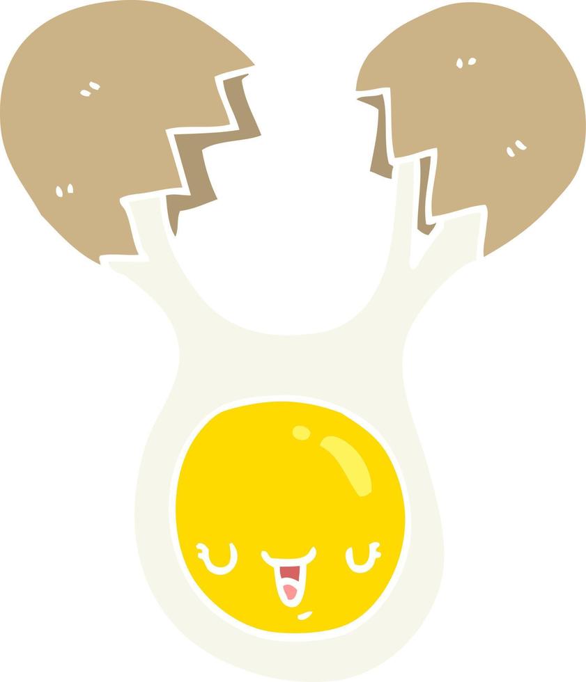 flat color style cartoon cracked egg vector